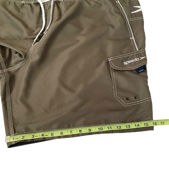 Speedo Men's Swim Trunks Brown Knee Length Marina Sport Volley Boardshorts XXL - Picture 16 of 16
